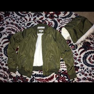 Olive green bomber jacket